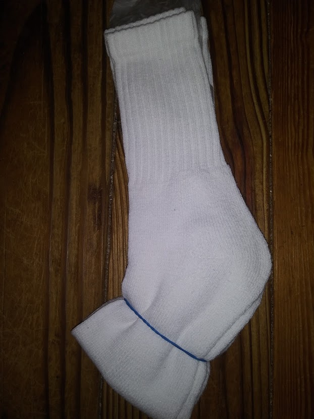 DIY pocket pussy stacked socks. This shows how to stack the socks and secure the bottom with a rubber band.