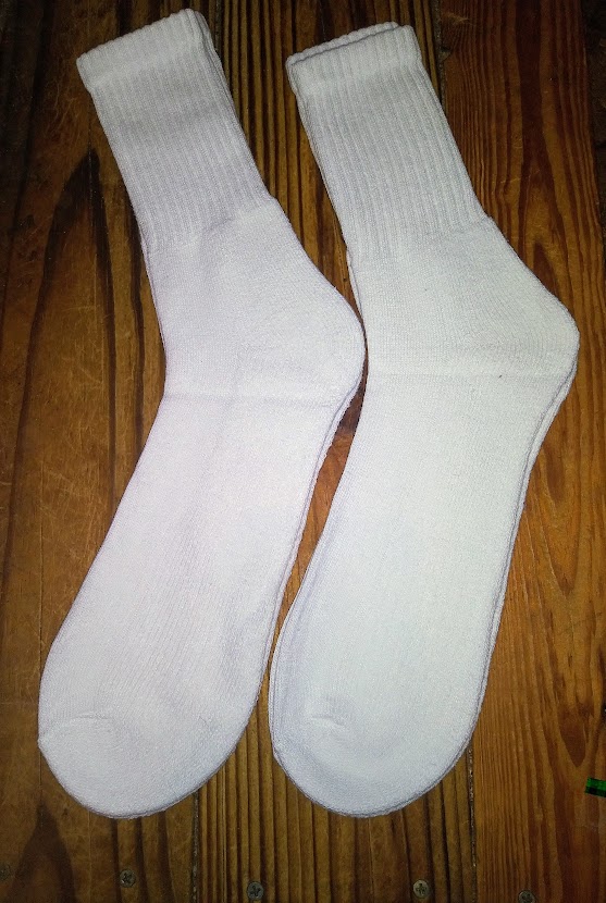 Stacked socks DIY pocket pussy. Showing socks laying side by side.