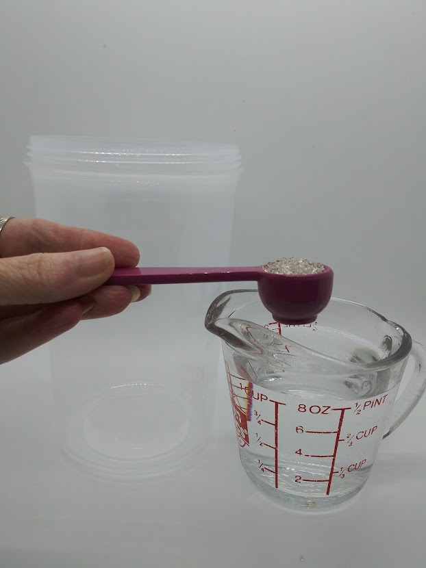 Wet and Wild DIY Fleshlight, showing step 1 measuring dry gel beads