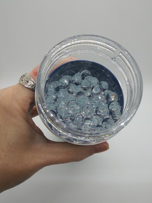 Wet and Wild DIY Fleshlight showing the gel beads after being placed inside the sports bottle
