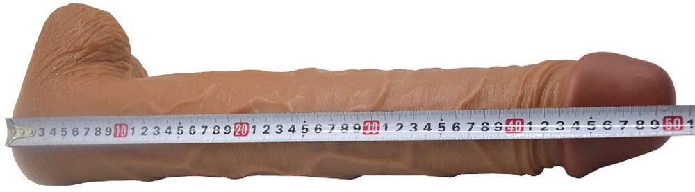 Dildo is too big, large realistic dildo with measuring tape