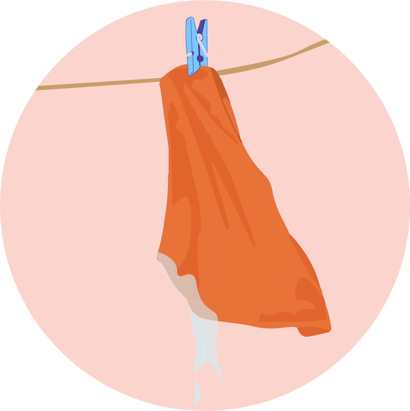 illustration of wet panties hung up to dry