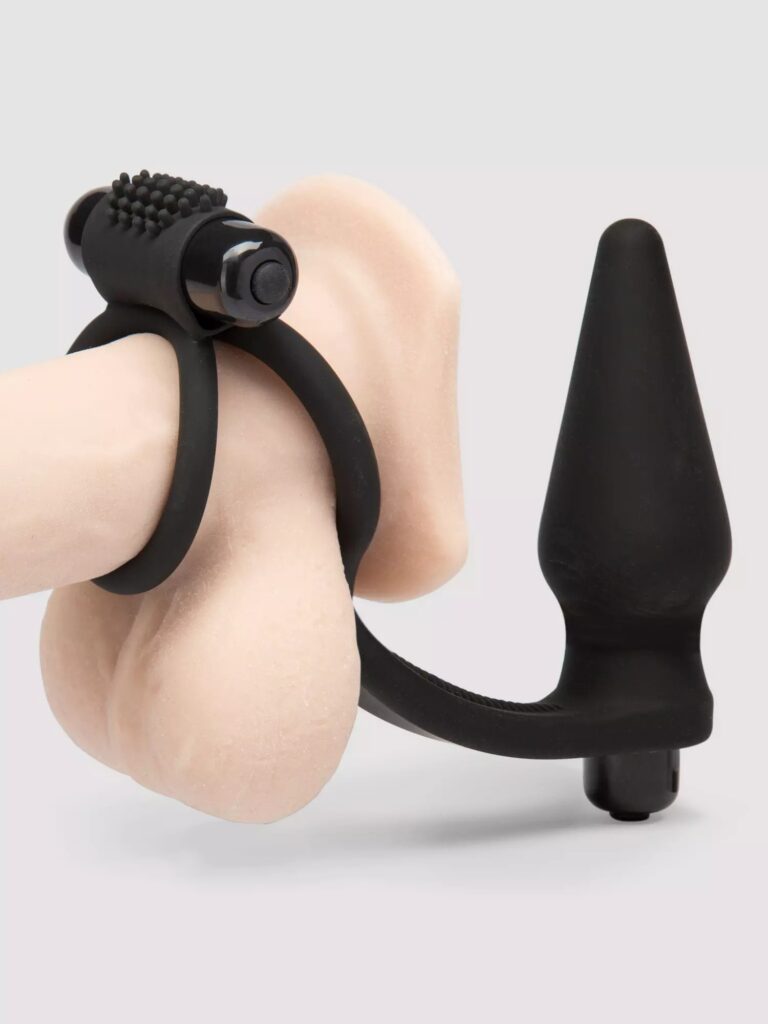 Dual Cock Ring With Vibrating Butt Plug - Double Anal Vibrators For Double the Pleasure