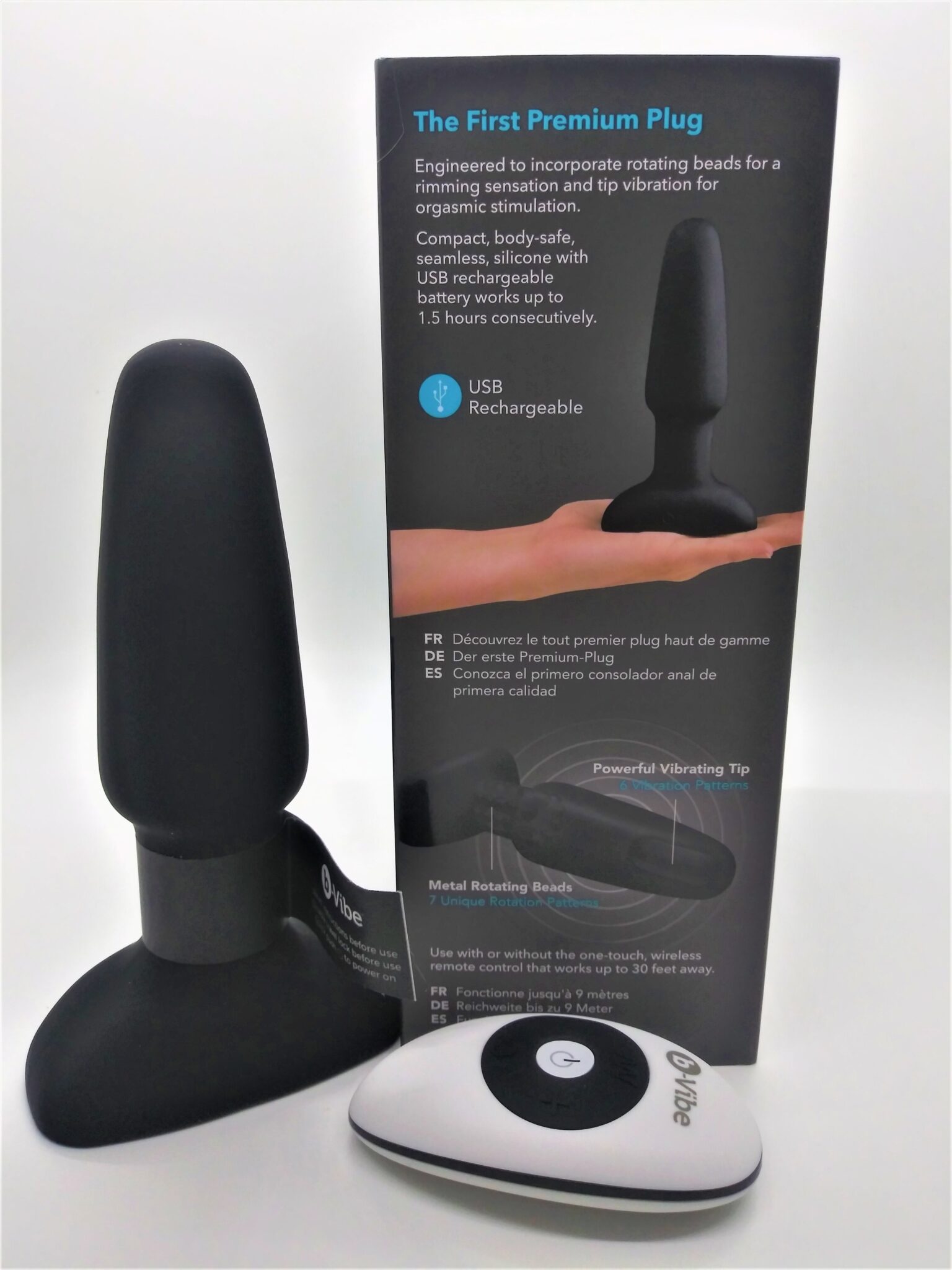 b-Vibe Remote Control Rechargeable Vibrating Rimming Butt Plug. Slide 10