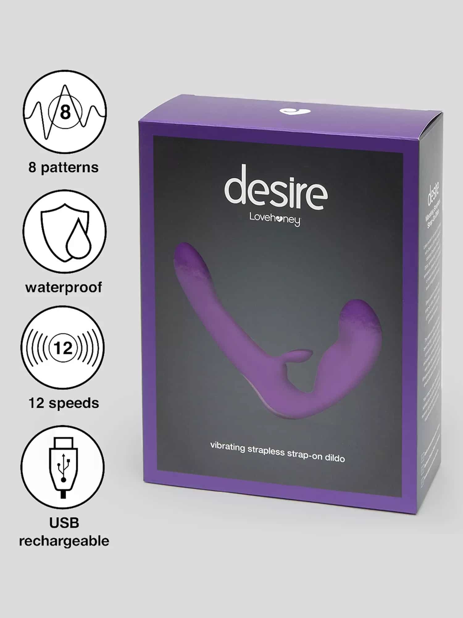  Desire Luxury Rechargeable Strapless Strap-On Dildo Vibrator . Slide 5