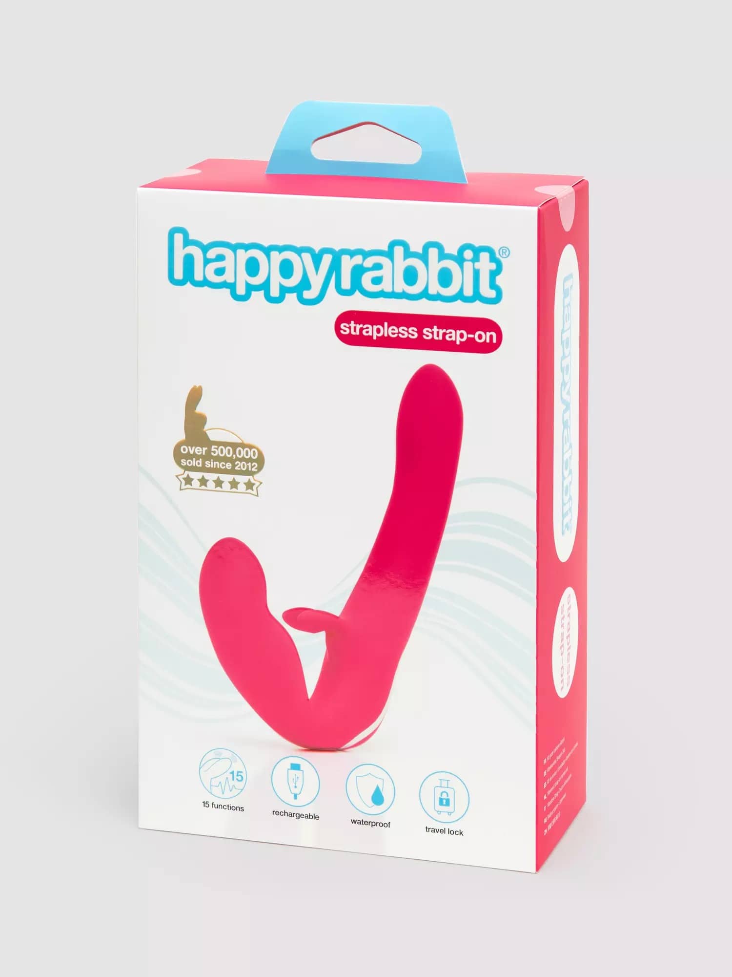 Happy Rabbit Rechargeable Vibrating Strapless Strap-On. Slide 5