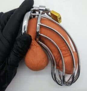 4. Lock the padlock and handover the keys - How to put on a chastity cage