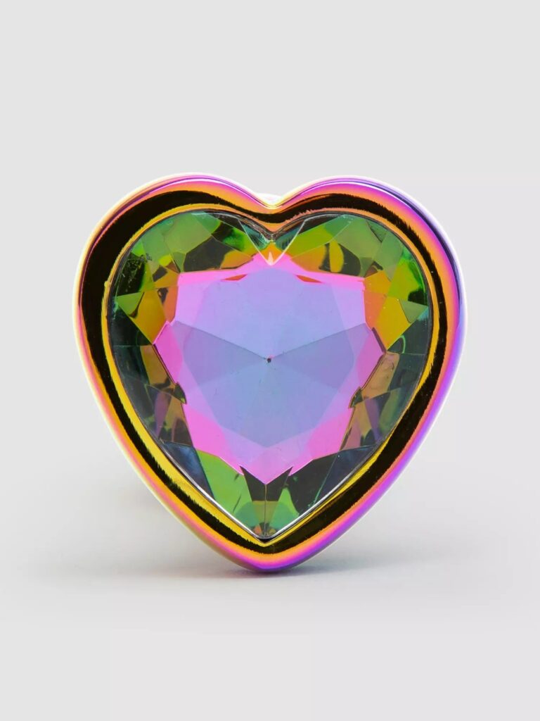 Rear Assets Small Jeweled Rainbow Heart Aluminum Butt Plug 2 Inch Review