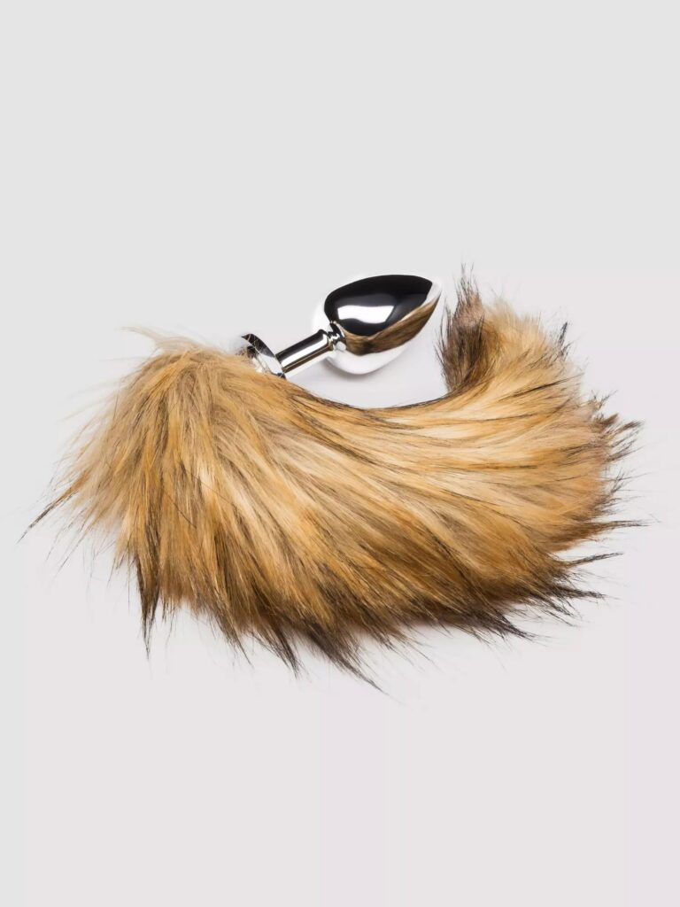 DOMINIX Large Stainless Steel Faux Fox Tail Butt Plug 4 Inch - Have Some Fun with Metal Butt Plugs With Tails