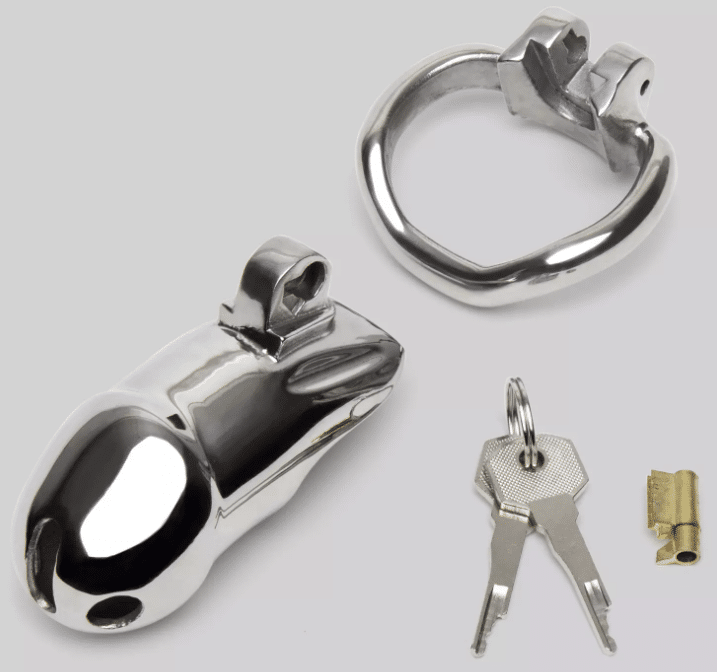 Master Series Rikers Stainless Steel Chastity Cage. Slide 5