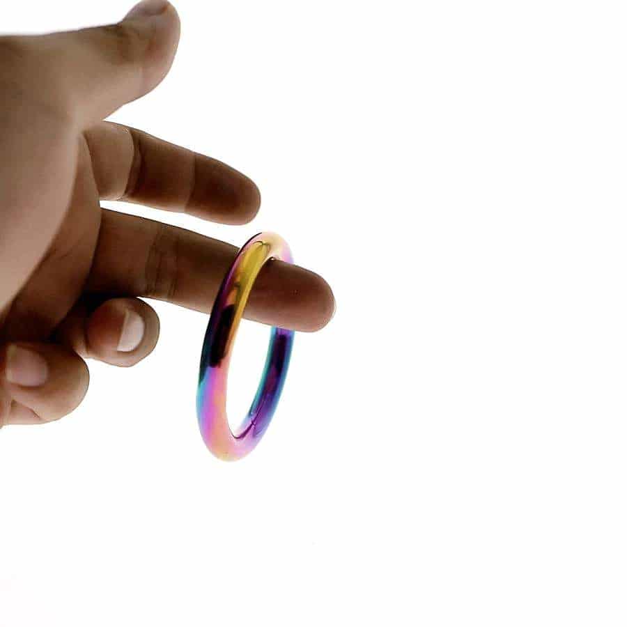 Rainbow Smooth Cock Ring. Slide 3
