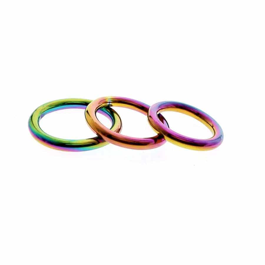 Rainbow Smooth Cock Ring. Slide 2