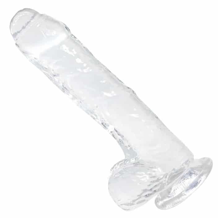 8.5 Inch Uncut Suction Cup Dildo With Balls. Slide 1