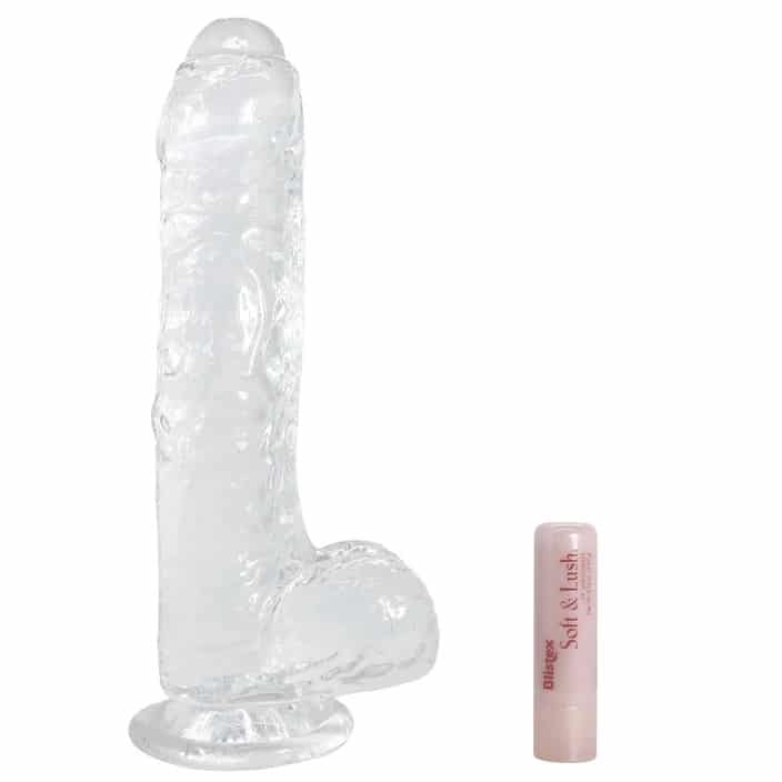 8.5 Inch Uncut Suction Cup Dildo With Balls. Slide 2