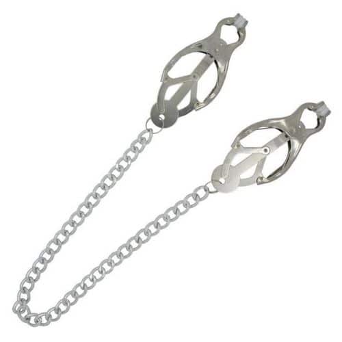 Product Dark Amour Chained Metal Clover Nipple Clamps 