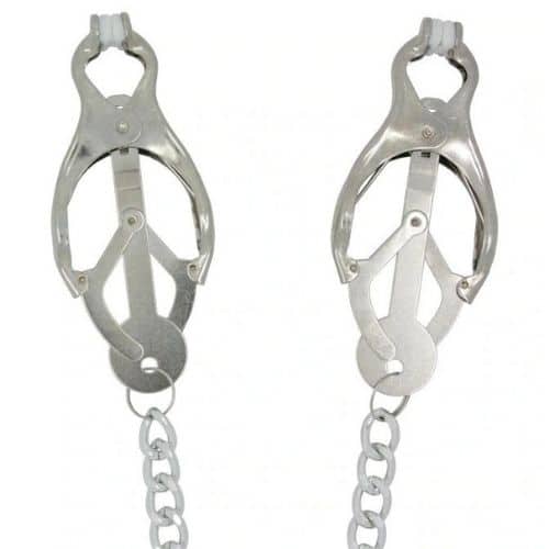 Dark Amour Chained Metal Clover Nipple Clamps . Slide 2