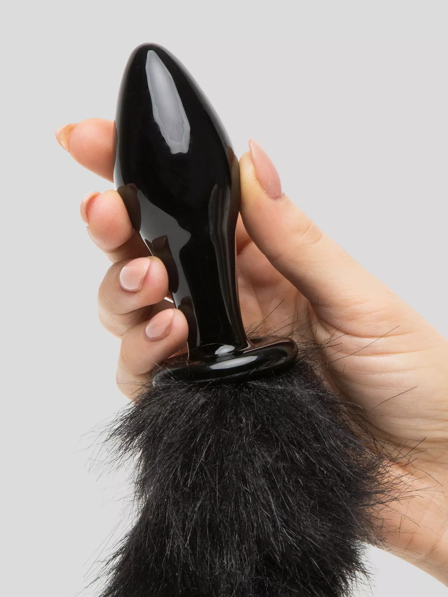 Product DOMINIX Deluxe Glass Faux Fur Animal Tail Butt Plug