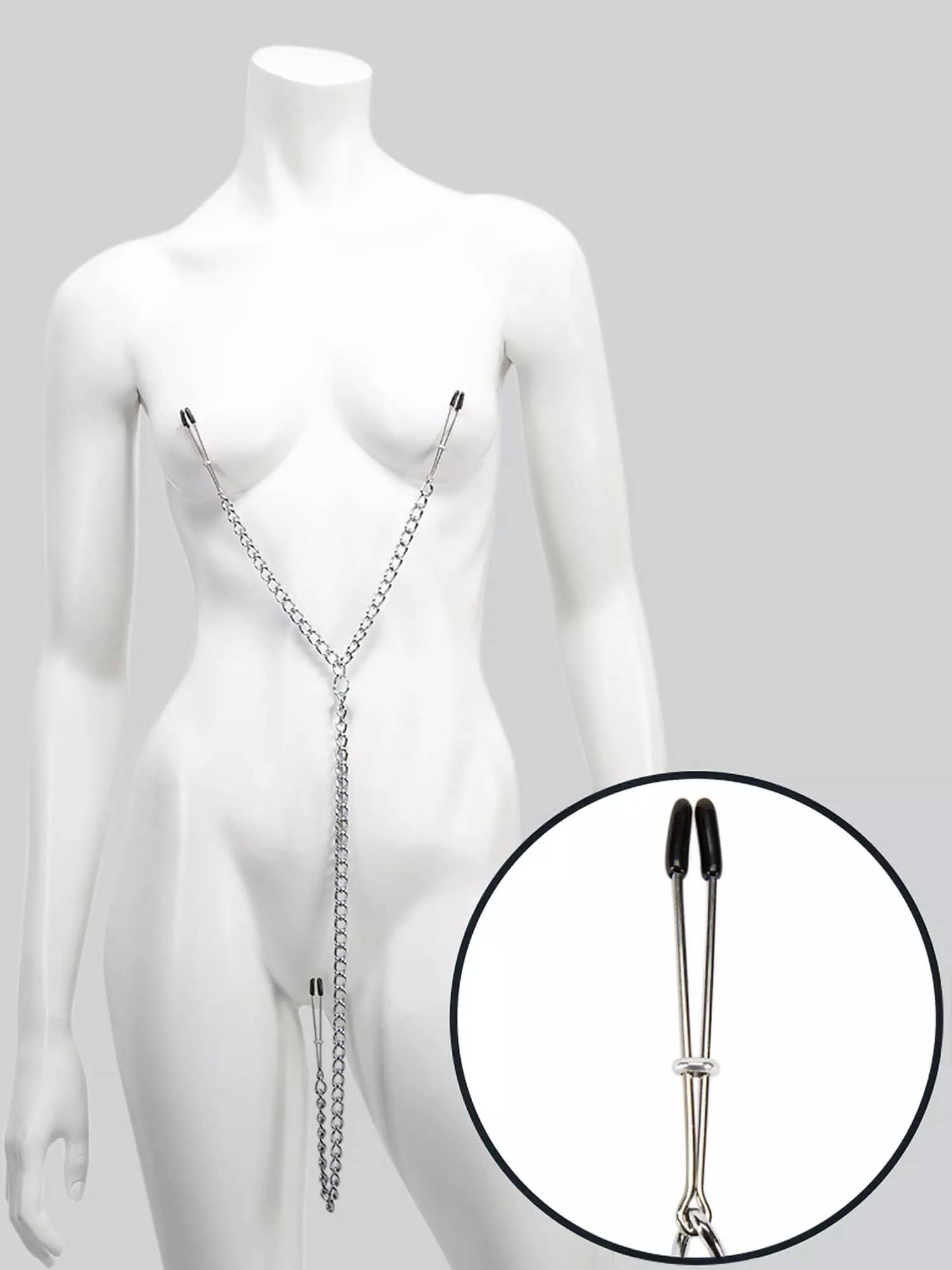 DOMINIX Deluxe Nipple Tweezers and Clit Clamp with Chain. Slide 3