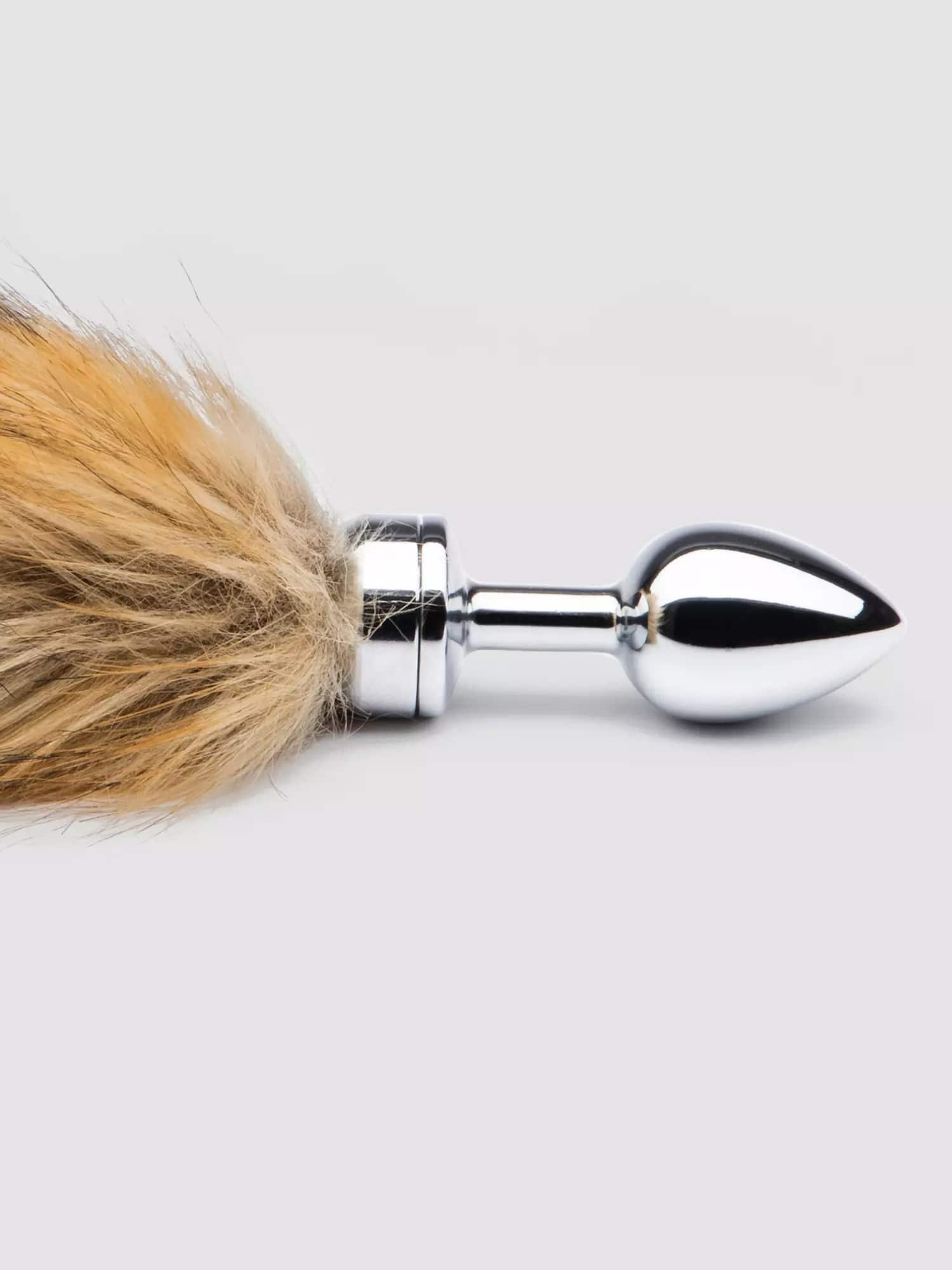 DOMINIX Deluxe Stainless Steel Faux Fox Tail Butt Plug. Slide 4