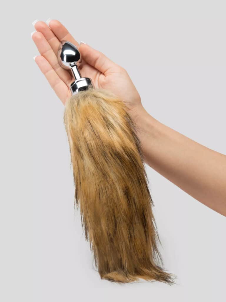 DOMINIX Deluxe Stainless Steel Medium Faux Fox Tail Butt Plug - Butt Plugs With Fluffy Tails