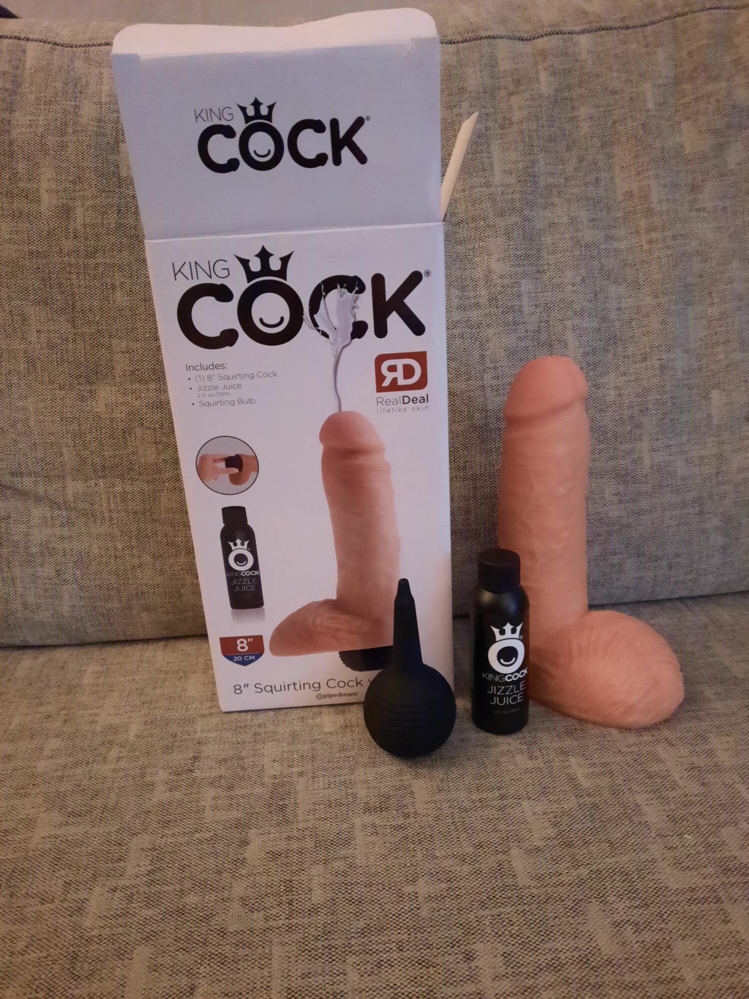 King Cock 8 Inch Squirting Cock with Balls. Slide 2