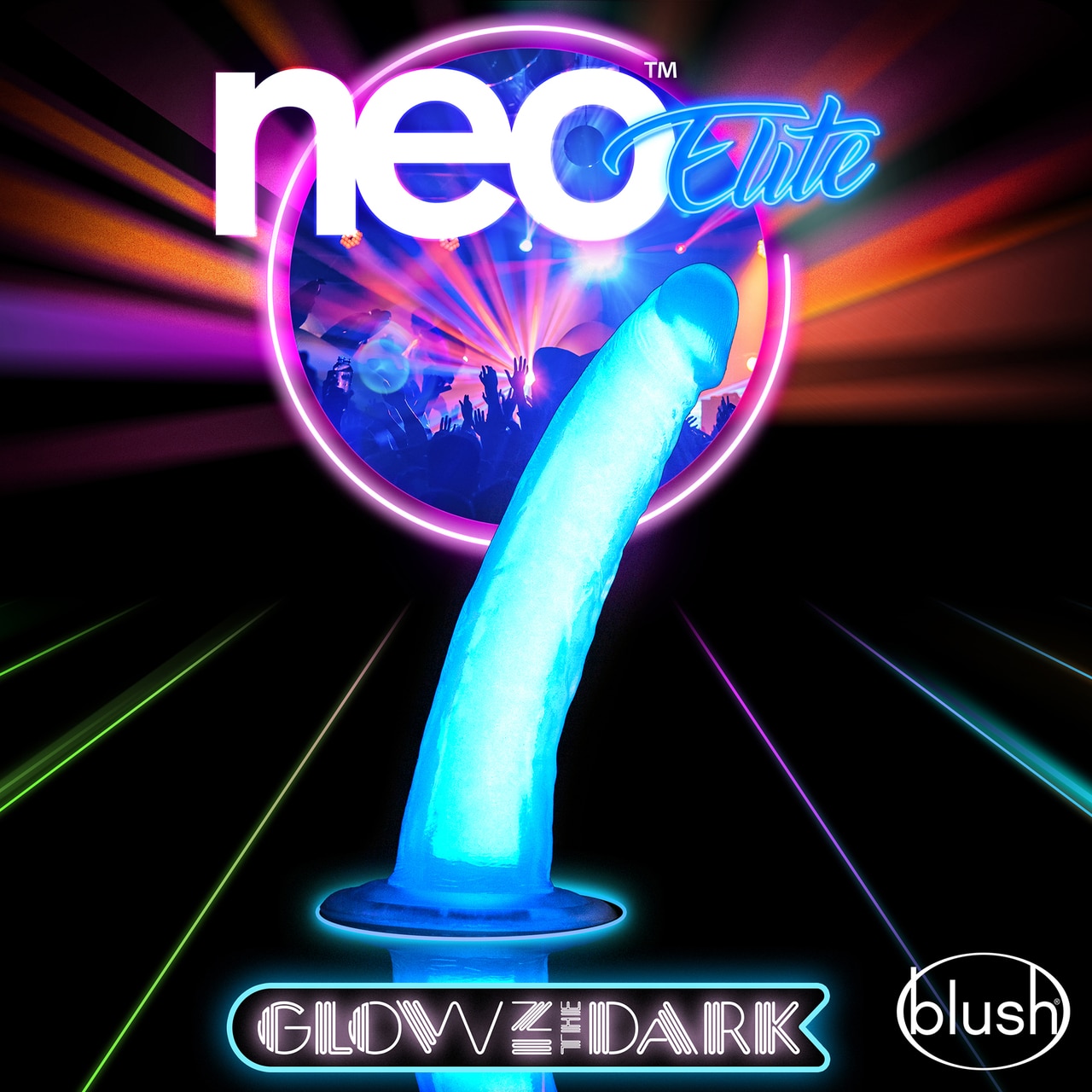 Neo Elite Glow-In-The-Dark Dual Density Dildo . Slide 4