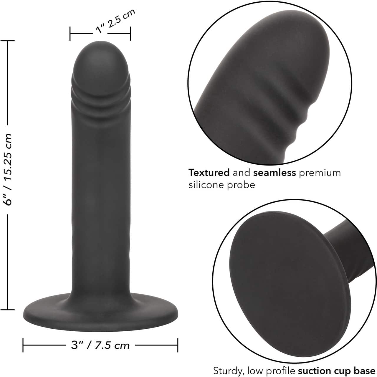 Boundless 6" Ridged Silicone Suction Cup Dildo. Slide 7