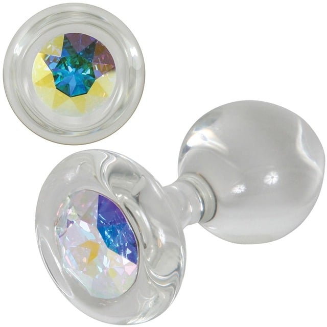Aurora Borealis Glass Butt Plug by Crystal Delights 