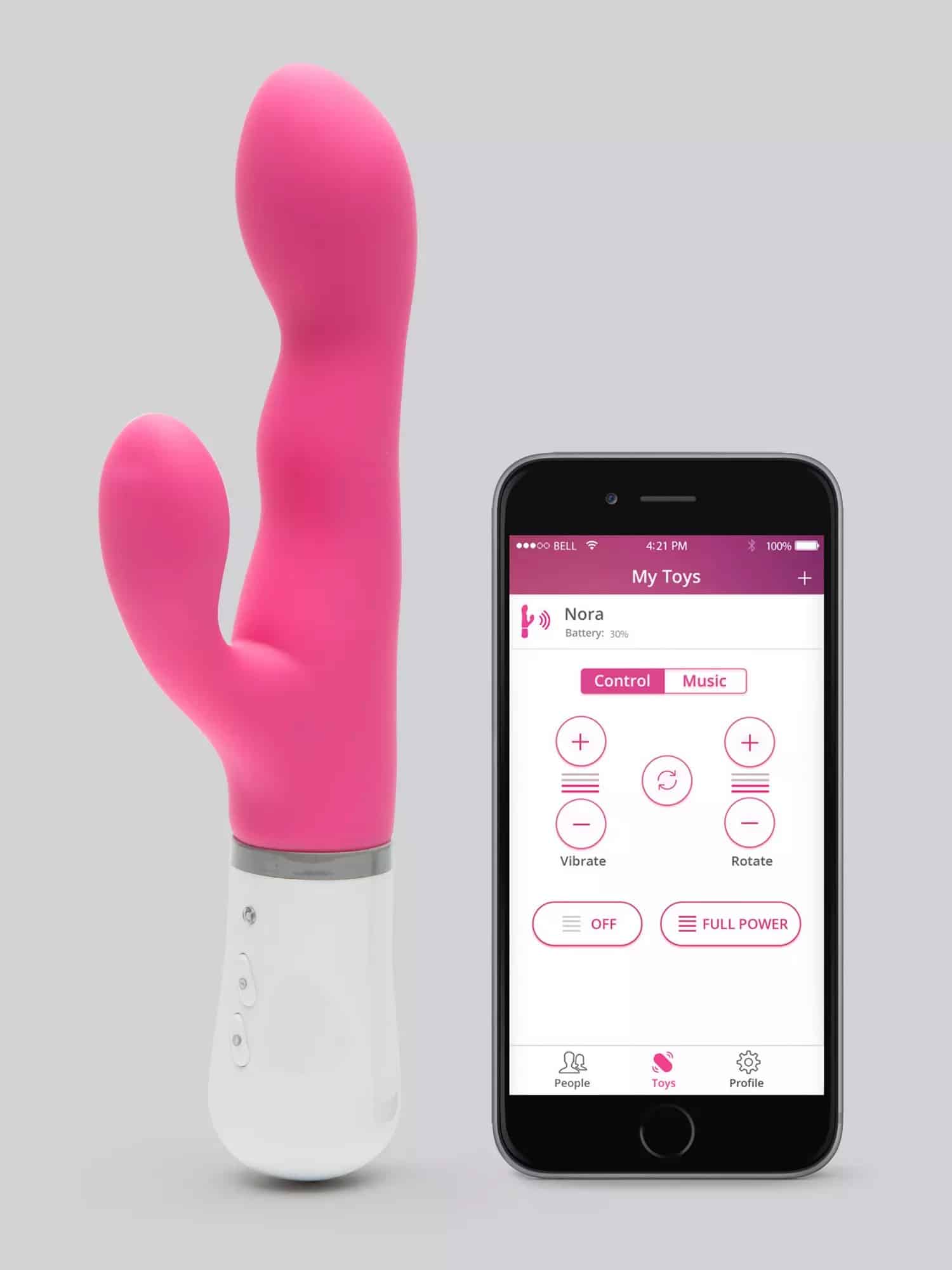 Lovense Nora App Controlled Rechargeable Rotating Rabbit Vibrator. Slide 11