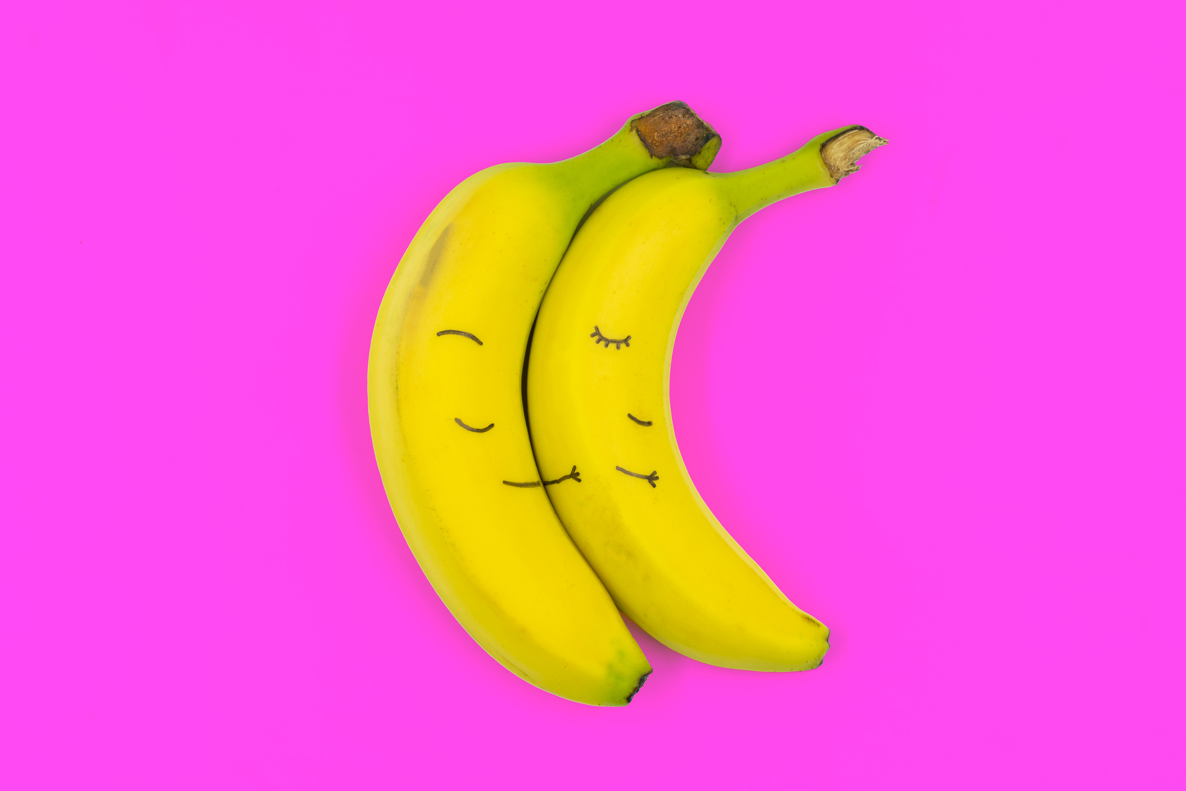 two bananas sticking together
