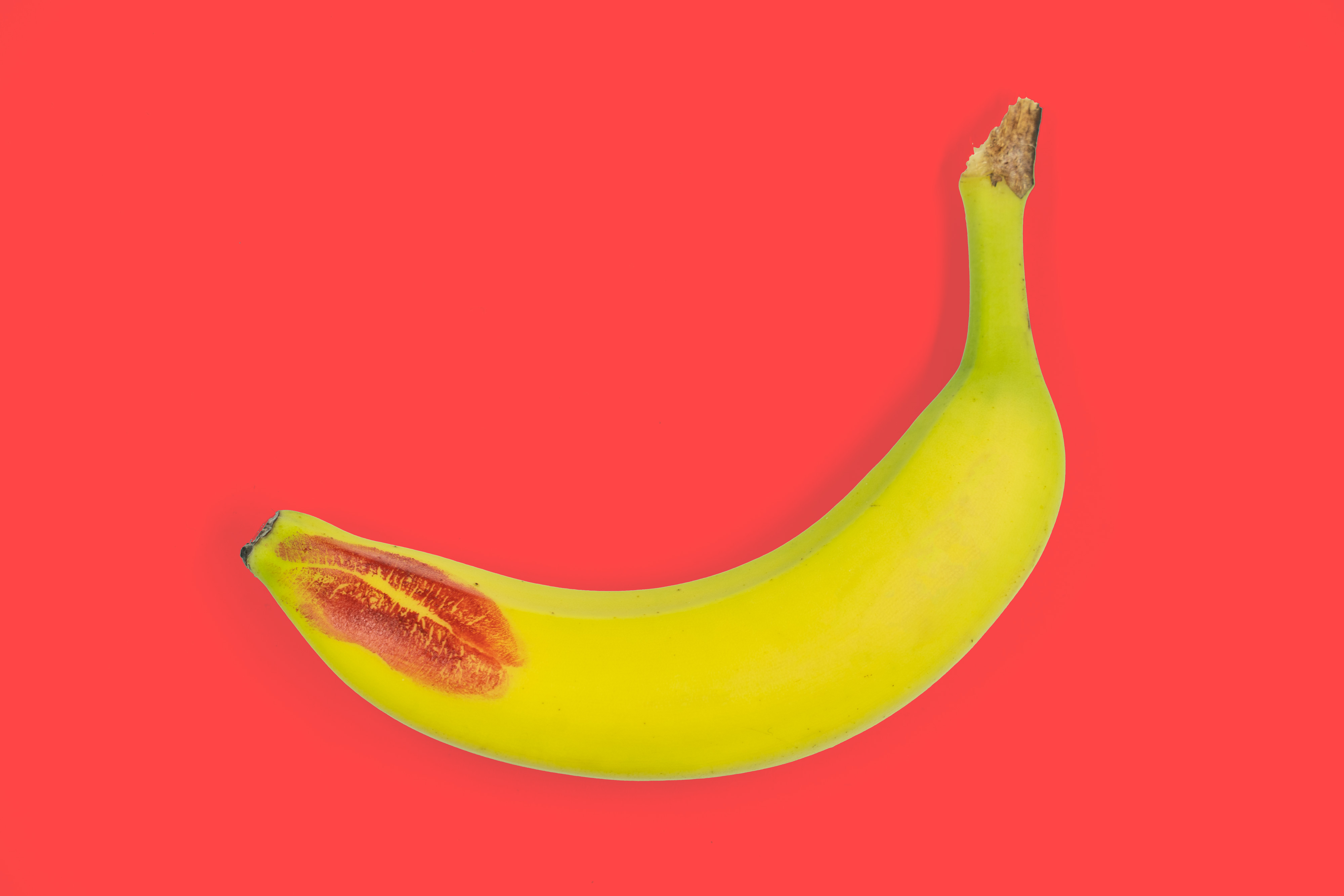 banana with lipstick