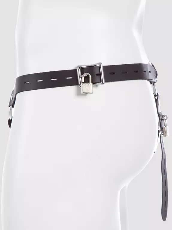 DOMINIX Deluxe Leather Anal Plug Harness. Slide 2