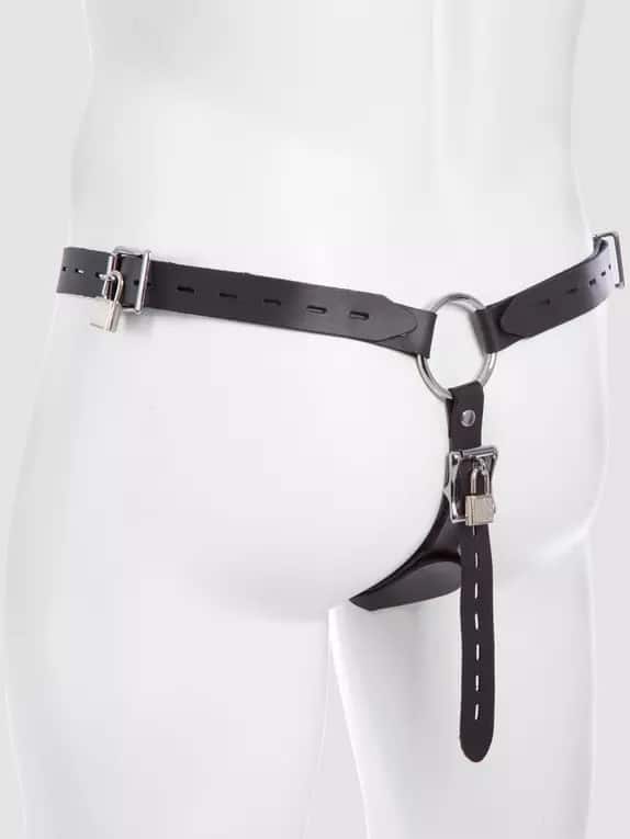 DOMINIX Deluxe Leather Anal Plug Harness. Slide 3