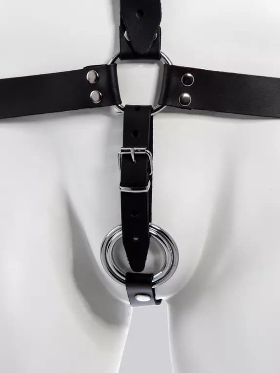 DOMINIX Deluxe Leather Body Harness. Slide 3