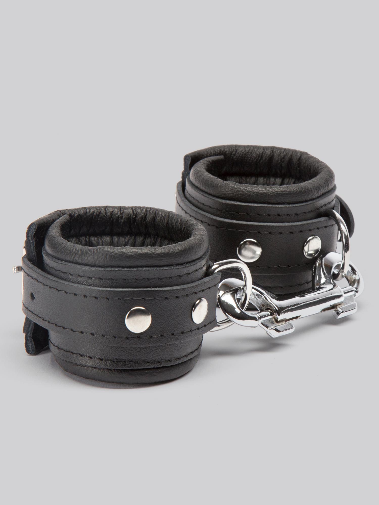 DOMINIX Deluxe Leather Wrist Cuffs. Slide 3
