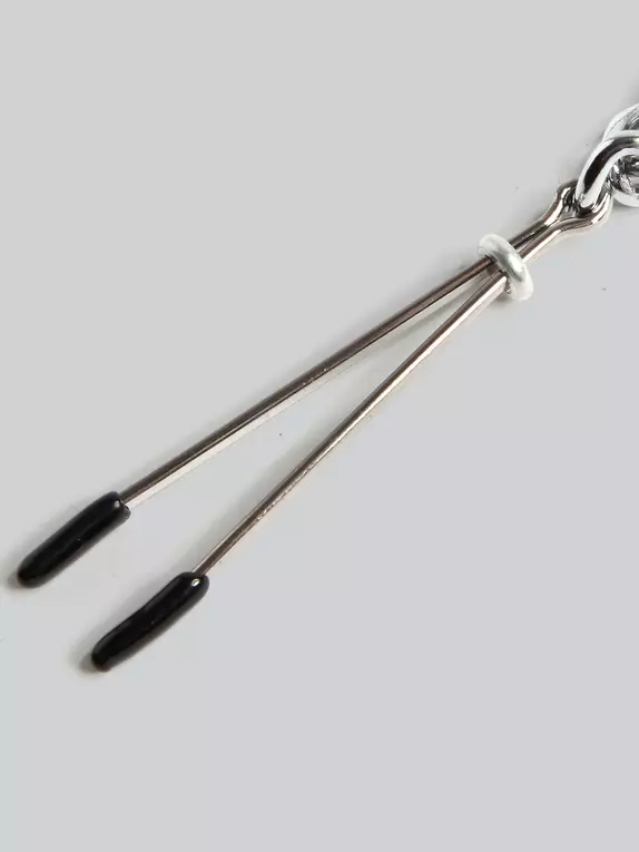 DOMINIX Deluxe Nipple Tweezers and Clit Clamp with Chain. Slide 4