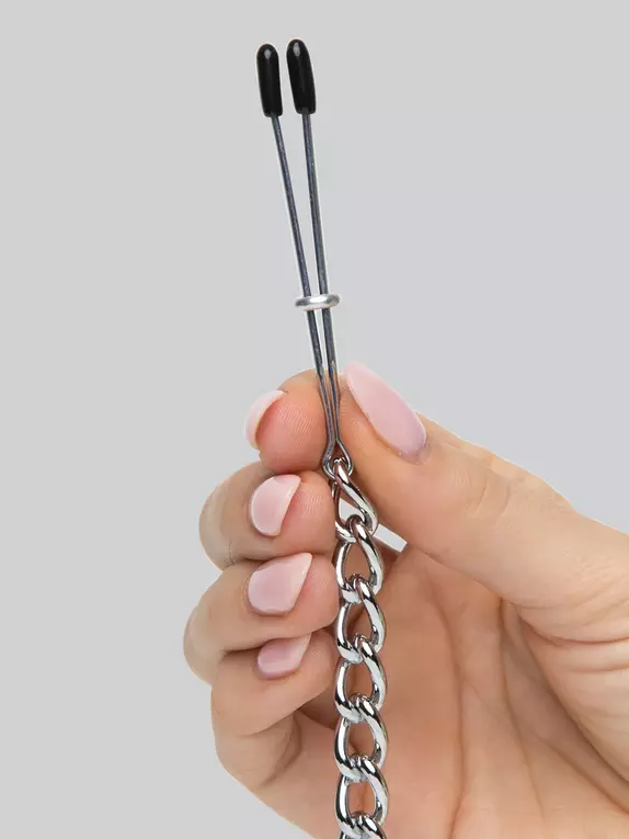 DOMINIX Deluxe Nipple Tweezers and Clit Clamp with Chain. Slide 5