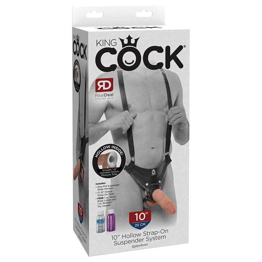 King Cock 10 Inch Hollow Strap On Penis Extension With Suspender Harness. Slide 3