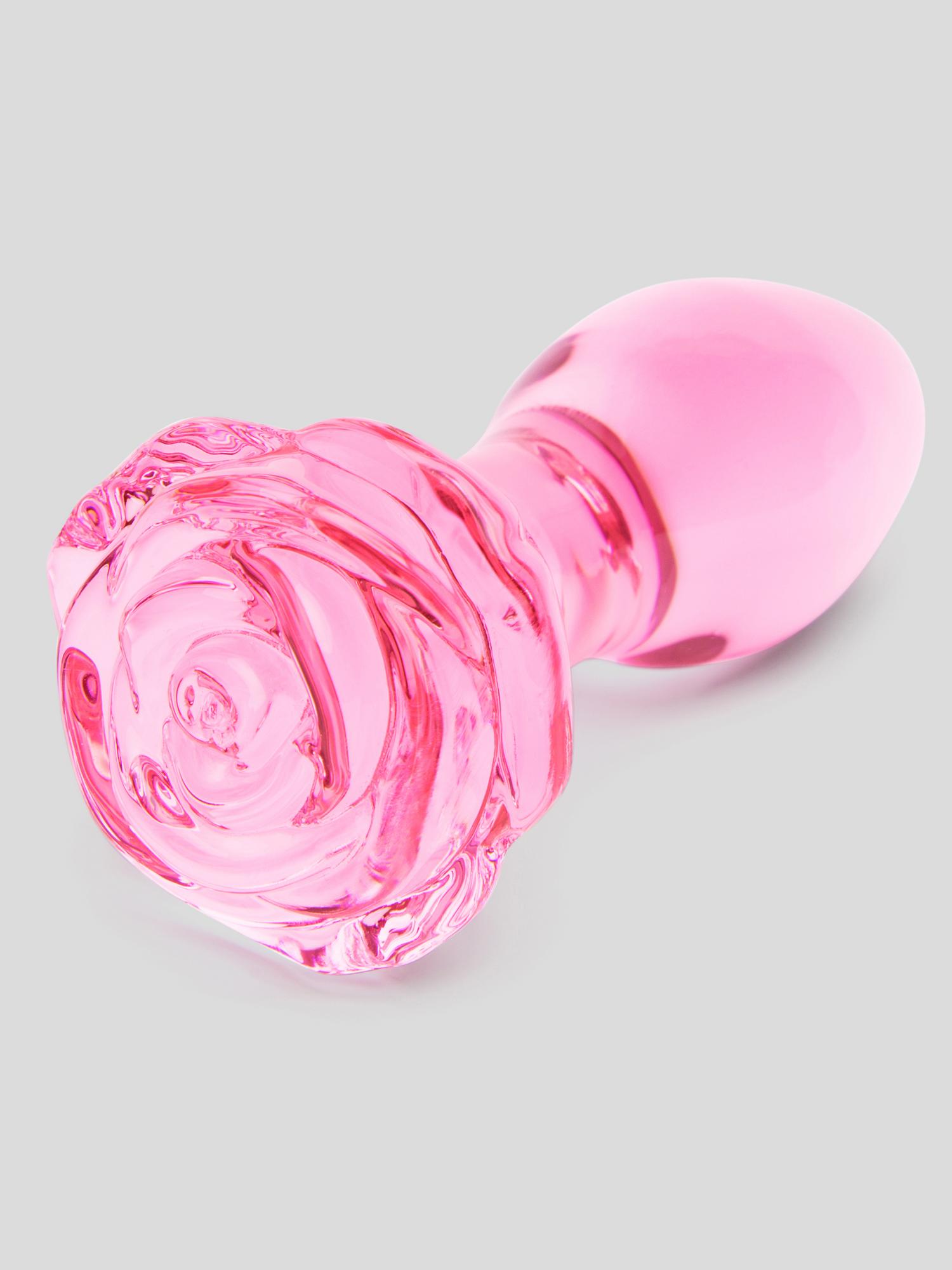 Lovehoney Full Bloom Large Rose Glass Butt Plug