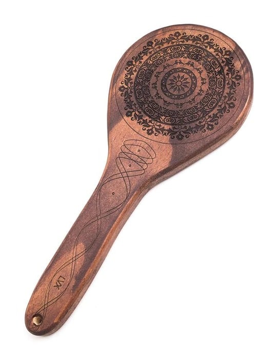Floral Engraved Wood Spanking Paddle