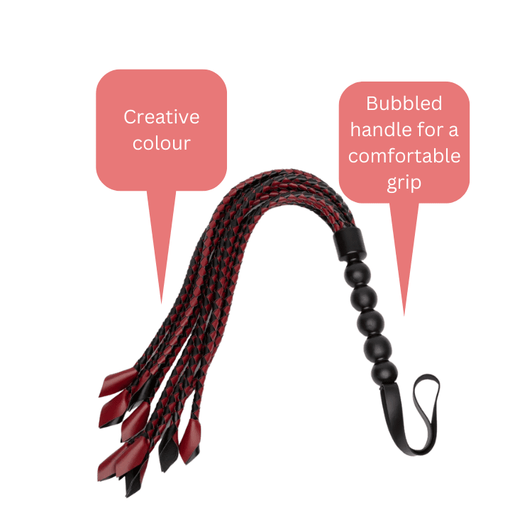 Product Sportsheets Saffron Faux Leather Braided Flogger