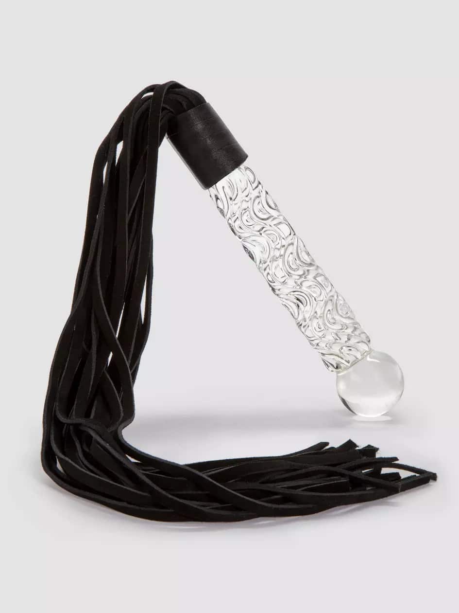 Icicles No 38 Glass Dildo with Leather Flogger. Slide 2