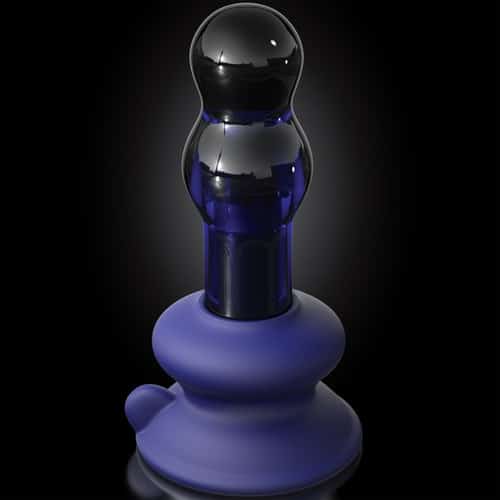 Icicles No.83 Rechargeable Glass Vibrator Remote Control - Blue. Slide 2