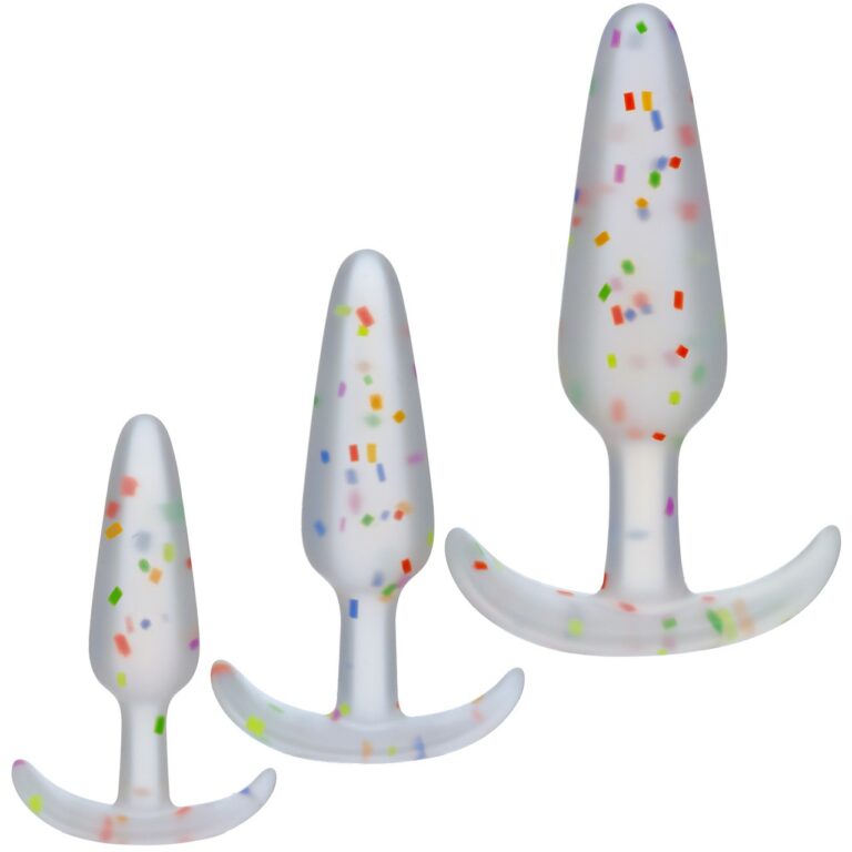 Doc Johnson Mood Naughty Pride Butt Plug 3-Piece Trainer Set - More Clear Sex Toys for You to Enjoy