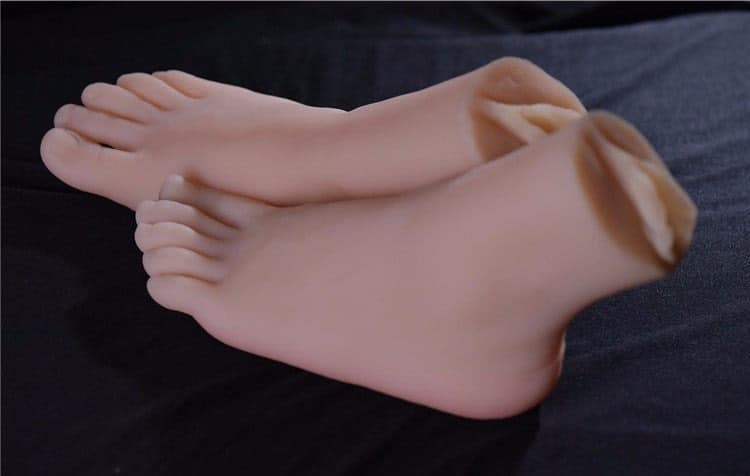 Warm Doll Realistic Silicone Feet with Vaginas. Slide 1