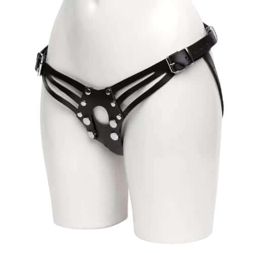 DOMINIX Deluxe Leather Strap-On Harness. Slide 4