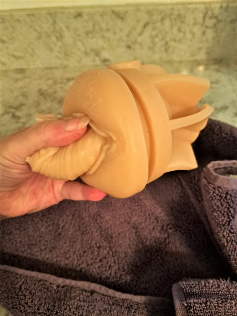 Turning the sleeve inside out before clean a Fleshlight