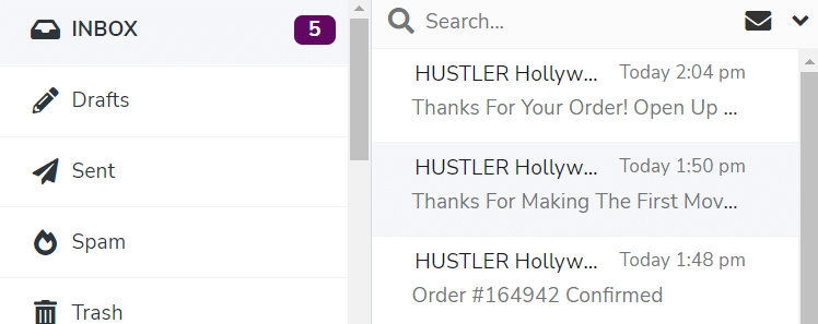 Hustler Hollywood email spam