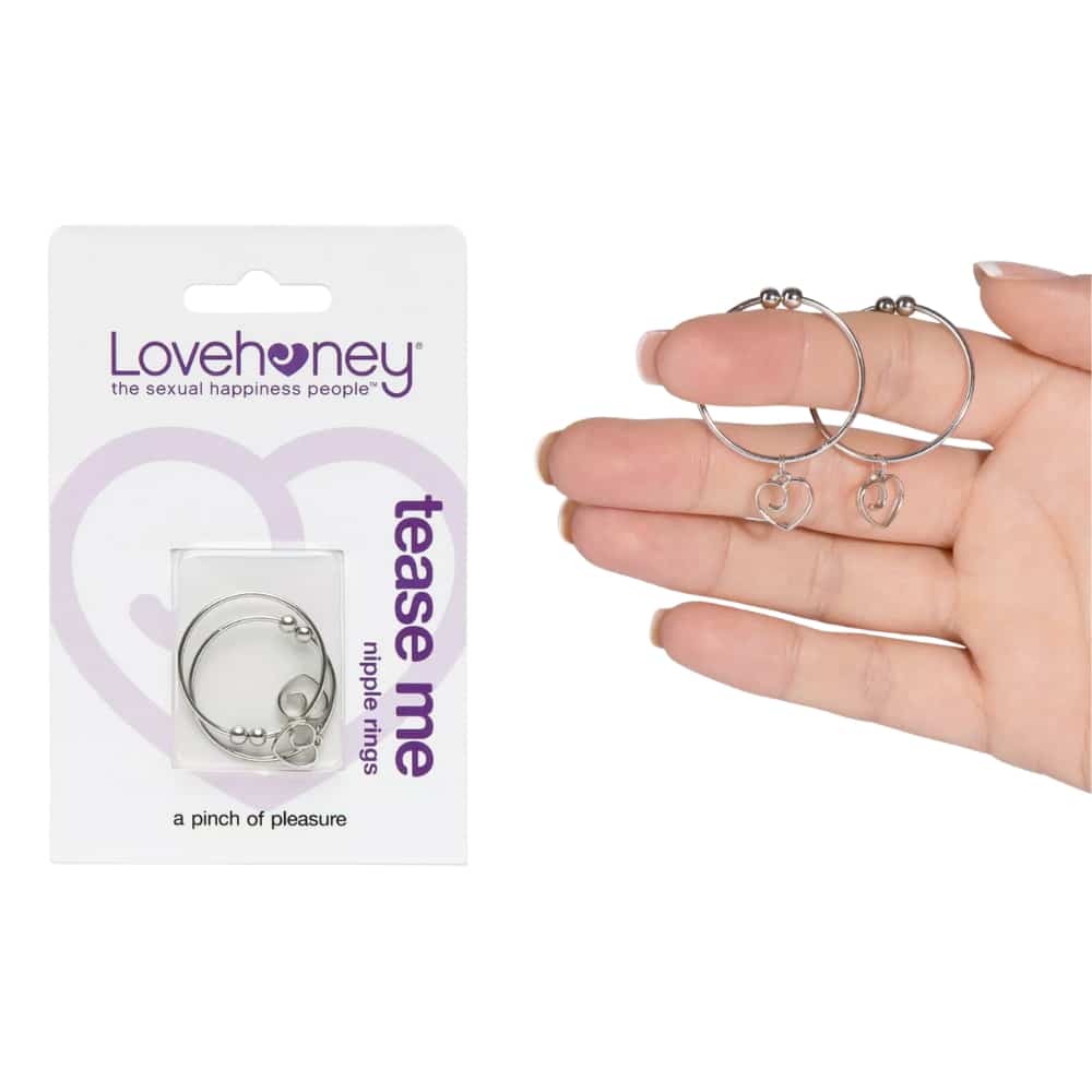 Lovehoney Tease Me Nipple Clamps with Heart Charms. Slide 2