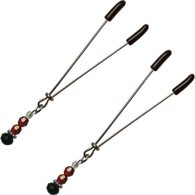 Sex and Mischief Ruby Black Nipple Clamps -  Best Nipple Clamps for Beginners
